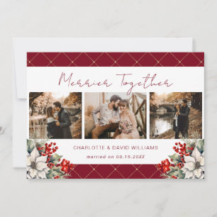 Cartes Pour Fêtes Annuelles Ensemble plus joyeux Nouvellement mariés 3 Photo B
