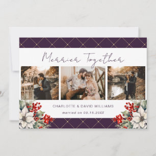 Cartes Pour Fêtes Annuelles Ensemble plus joyeux Nouvellement mariés Violet 3 