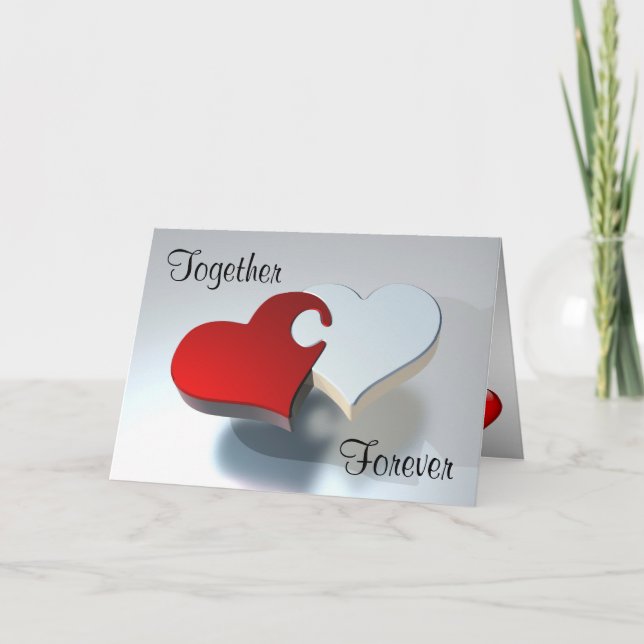 Cartes Pour Fêtes Annuelles "Ensemble pour toujours" aimez le puzzle Valentine (Devant)