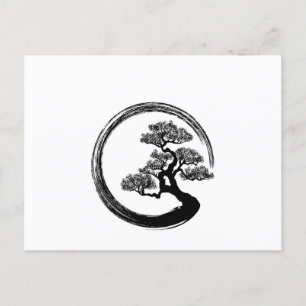 Cartes Pour Fêtes Annuelles Enso Zen Circle et Bonsai Tree