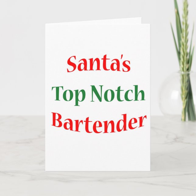 Cartes Pour Fêtes Annuelles Entaille de BartenderTop (Devant)
