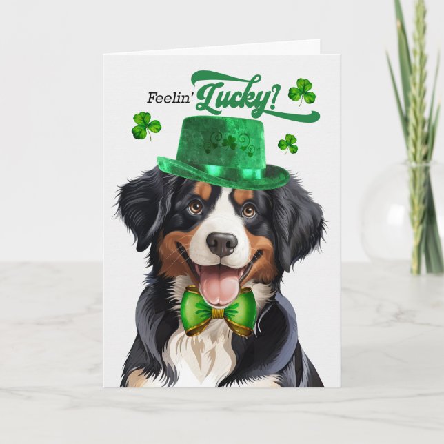 Cartes Pour Fêtes Annuelles Entlebucher Mountain Dog Lucky St Patrick's Day (Devant)