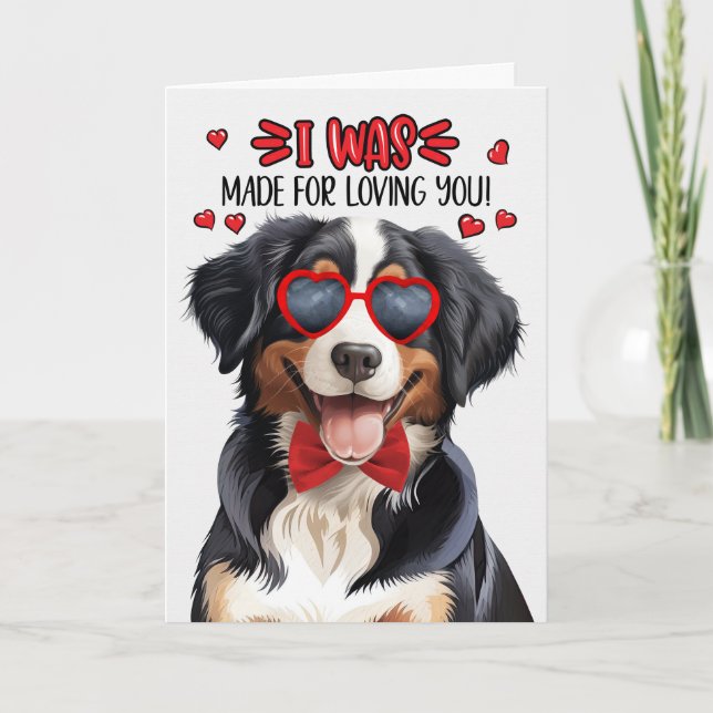Cartes Pour Fêtes Annuelles Entlebucher Mountain Dog Made Love You Valentine (Devant)
