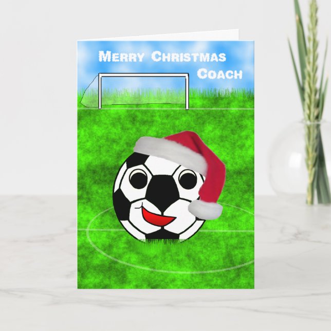 Cartes Pour Fêtes Annuelles entraîneur de football noël (Devant)