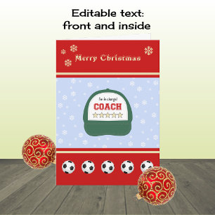 Cartes Pour Fêtes Annuelles Entraîneur de football Noël vacances accueil perso