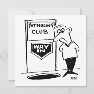 Cartes Pour Fêtes Annuelles Entrée du club de spéléologie. Blague de spéléolog