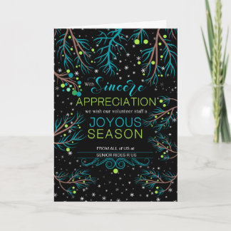 Cartes Pour Fêtes Annuelles Entreprise Bénévoles Moderne Bleu et Vert Personna