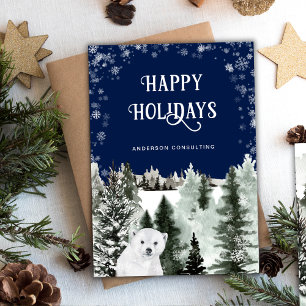 Cartes Pour Fêtes Annuelles Entreprise de l'ours forestier d'hiver