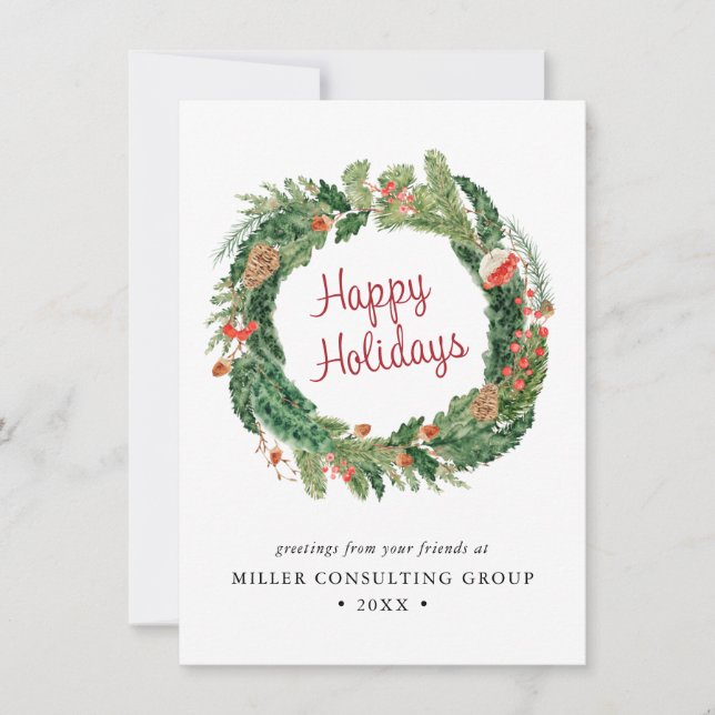 Cartes Pour Fêtes Annuelles Entreprise de Noël d'hiver (Devant)