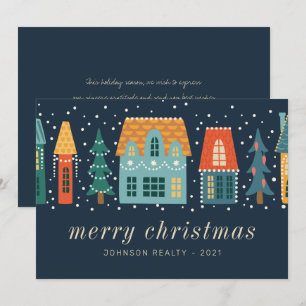Cartes Pour Fêtes Annuelles Entreprise de Noël d'hiver moderne