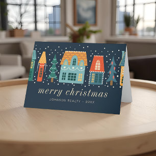 Cartes Pour Fêtes Annuelles Entreprise de Noël d'hiver moderne