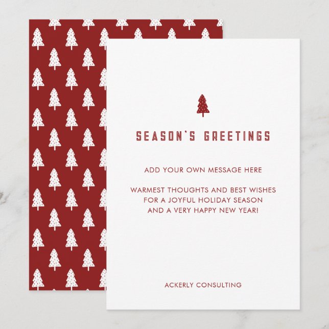 Cartes Pour Fêtes Annuelles Entreprise Élégante Noël (Devant / Derrière)
