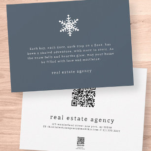 Cartes Pour Fêtes Annuelles Entreprise immobilière de Snowflake moderne