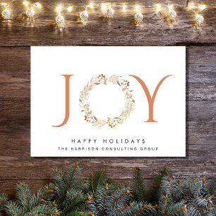 Cartes Pour Fêtes Annuelles Entreprise Joie Terracotta Wreath Aquarelle