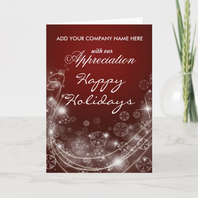 Cartes Pour Fêtes Annuelles Entreprise - Joyeuses Fêtes - Avec Notre Appréciat (Devant)