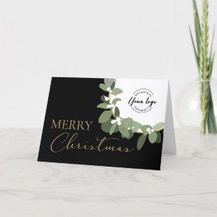 Cartes Pour Fêtes Annuelles Entreprise Joyeux Noël Société Logo Or noir