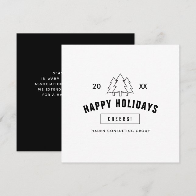 Cartes Pour Fêtes Annuelles Entreprise Logo Client Appréciation Holida (Devant / Derrière)
