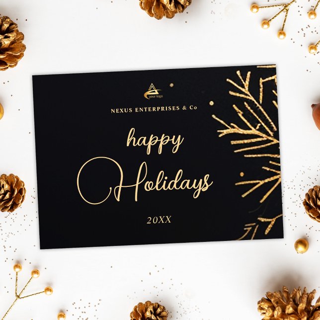 Cartes Pour Fêtes Annuelles Entreprise moderne élégant Noël (Modern Elegant Corporate Business Christmas Holiday Card)