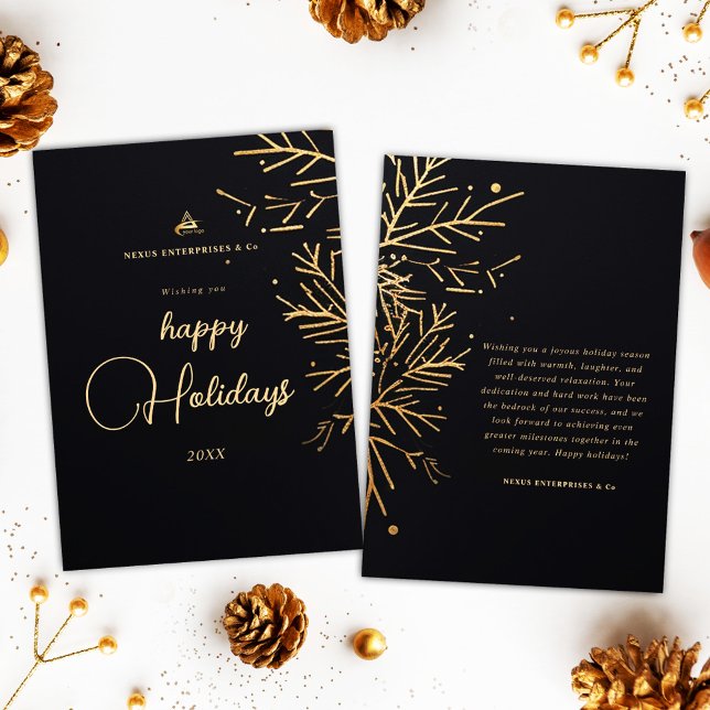 Cartes Pour Fêtes Annuelles Entreprise moderne élégante de Noël (Modern Elegant Corporate Christmas Business Holiday Card)
