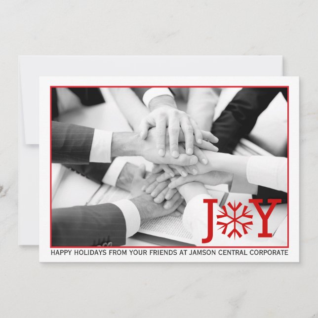 Cartes Pour Fêtes Annuelles Entreprise moderne rouge joie minimale de Noël (Devant)