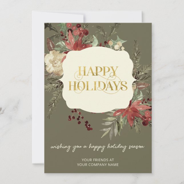 Cartes Pour Fêtes Annuelles Entreprise Noël (Devant)