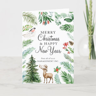 Cartes Pour Fêtes Annuelles Entreprise Nouvel An Noël Forêt