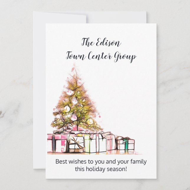 Cartes Pour Fêtes Annuelles Entreprise Ou Entreprise Noël (Devant)