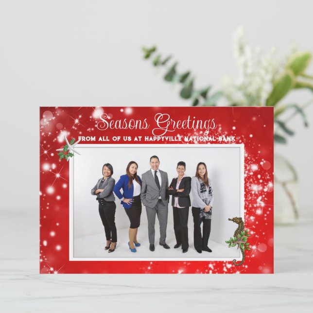 Cartes Pour Fêtes Annuelles Entreprise Tropical Christmas Business Photo (Debout devant)