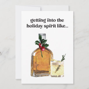 Cartes Pour Fêtes Annuelles Entrer dans l'esprit Whiskey Cocktail Drôle