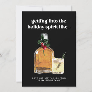 Cartes Pour Fêtes Annuelles Entrer dans l'esprit Whiskey Cocktail Drôle Hol