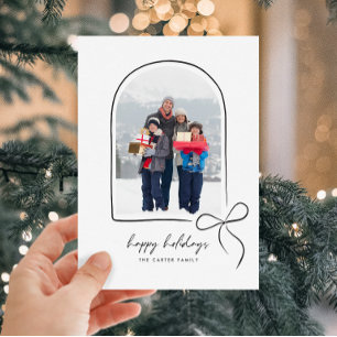 Cartes Pour Fêtes Annuelles Enveloppé Avec Amour Black Bow Arch Joyeuses Vacan