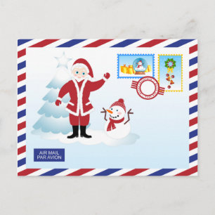 Cartes Pour Fêtes Annuelles Enveloppe postale de l'escargot du Père Noël