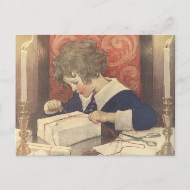 Cartes Pour Fêtes Annuelles Envelopper les cadeaux de Noël, Jessie Willcox Smi (Devant)