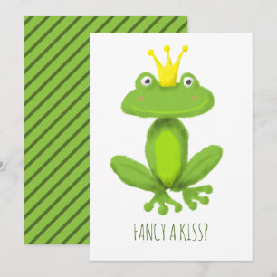 Cartes Pour Fêtes Annuelles Envie d'un baiser de prince grenouille dessin anim