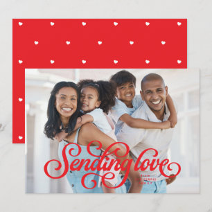 Cartes Pour Fêtes Annuelles Envoi d'amour mignon rouge une photo Valentine