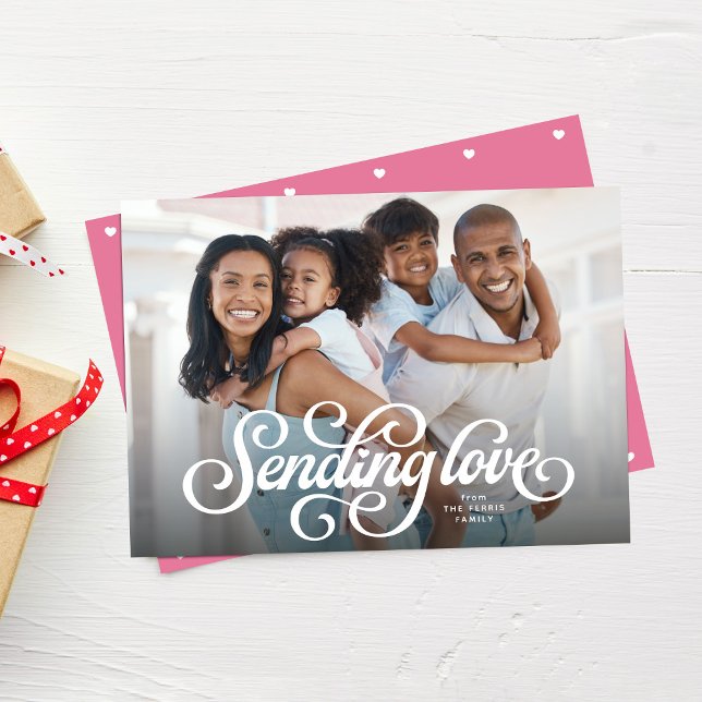 Cartes Pour Fêtes Annuelles Envoi d'amour mignon une photo Valentine (Créateur téléchargé)