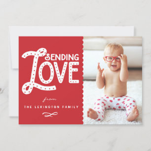 Cartes Pour Fêtes Annuelles Envoi d'amour mignonne typographie Saint Valentin 