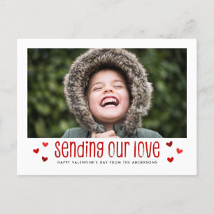 Cartes Pour Fêtes Annuelles Envoi de notre amour Saint Valentin photo unique