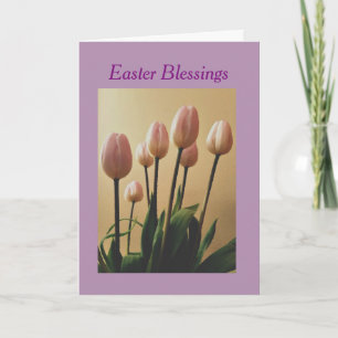 Cartes Pour Fêtes Annuelles Envoyer Des Bénédictions De Pâques Avec Des Tulipe