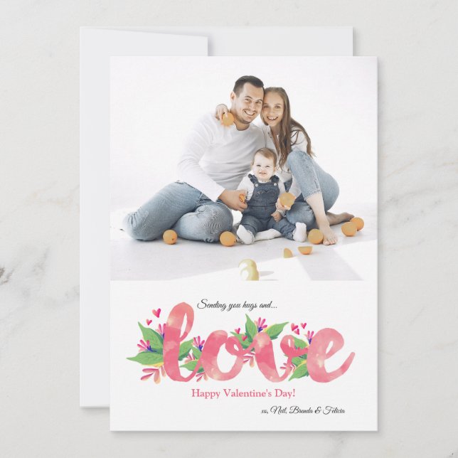 Cartes Pour Fêtes Annuelles Envoyer une photo de Saint Valentin (Devant)