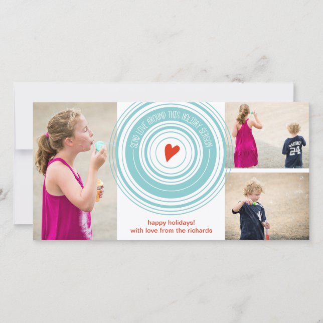 Cartes Pour Fêtes Annuelles Envoyez de l'amour autour x3 (Devant)