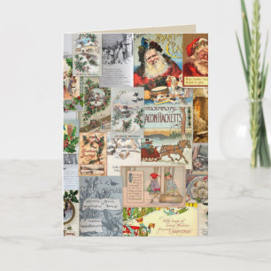 Cartes Pour Fêtes Annuelles Ephémère de Noël victorienne antique Collage Art