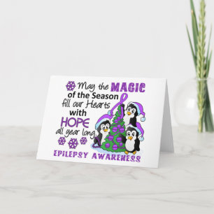 Cartes Pour Fêtes Annuelles Épilepsie des pingouins de Noël