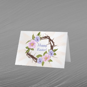 Cartes Pour Fêtes Annuelles Épines florales rose Pâques