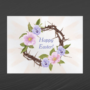 Cartes Pour Fêtes Annuelles Épines florales rose Pâques