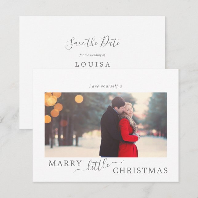 Cartes Pour Fêtes Annuelles Épouse d'argent minimum Noël Économisez la date (Devant / Derrière)