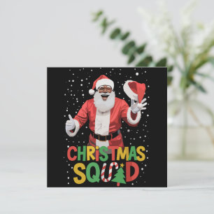 Cartes Pour Fêtes Annuelles Équipe de Noël de Santa Noire Afro-Américaine