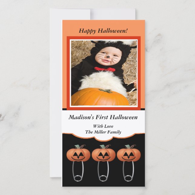 Cartes Pour Fêtes Annuelles ęr La couche-culotte de citrouille de Halloween (Devant)