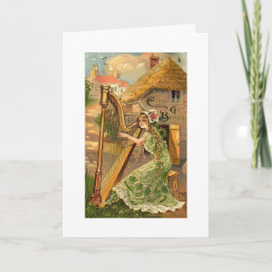 Cartes Pour Fêtes Annuelles Erin Go Bragh Harp Femme