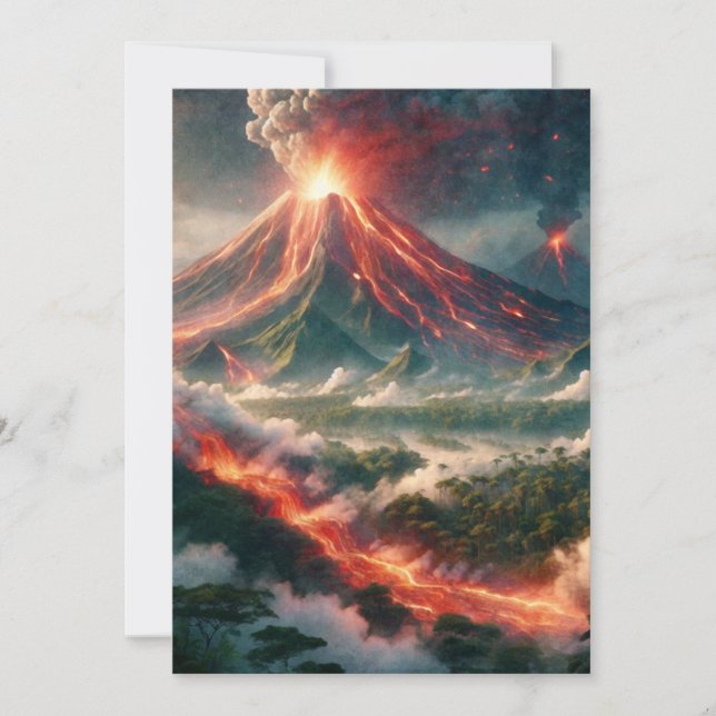 Cartes Pour Fêtes Annuelles Éruptions volcaniques (Devant)